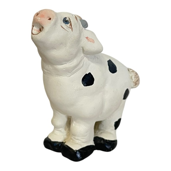 Vintage Cast Art Kristin Dreamsicles Black & White Holstein Cow figurine - Picture 1 of 5